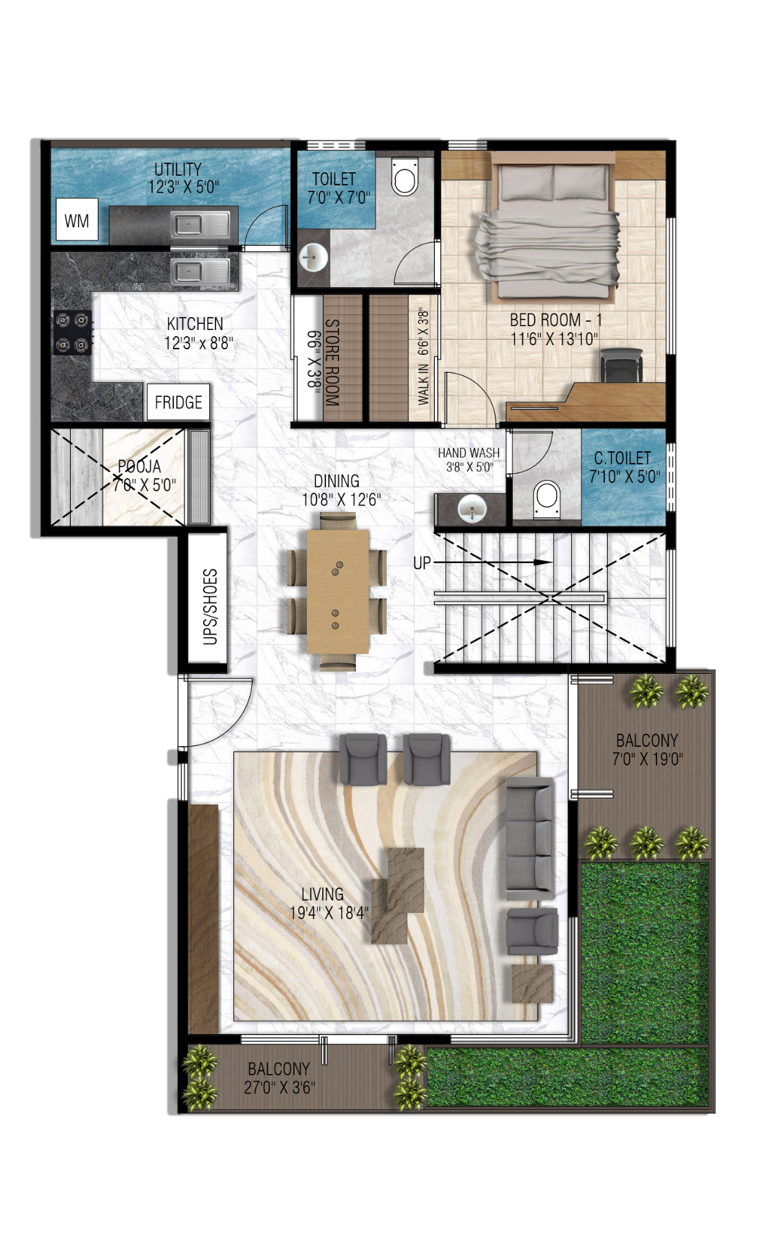 Third Floor Duplex 4BHK Plan
